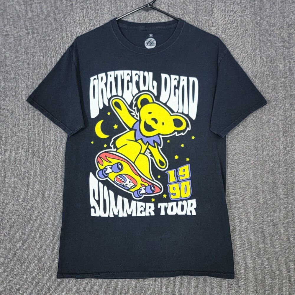 Grateful Dead T-Shirt Mens M Black 1990 Summer Tour Skateboarding Hippie Bear